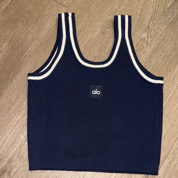 Alo Navy and White Tennis Club Tank Top - Picture 3 of 4